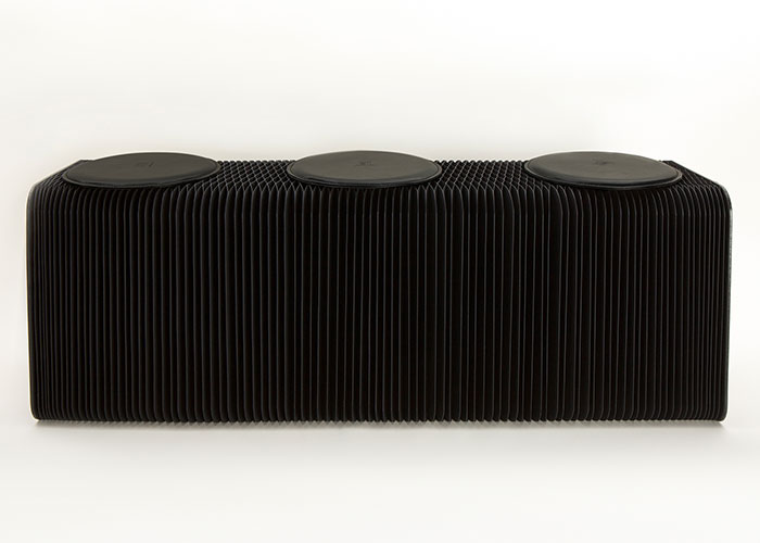 Black Accordion Paper Bench