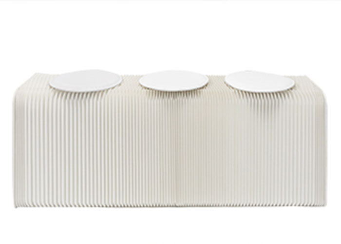 White Accordion Paper Bench