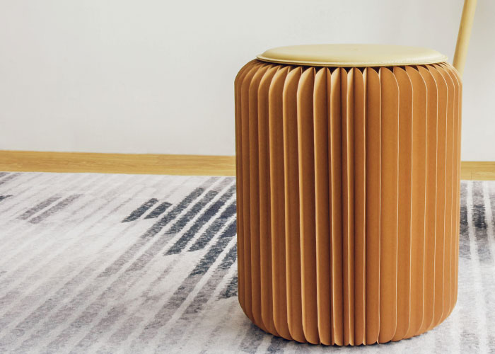 Brown Concertina Paper Stool