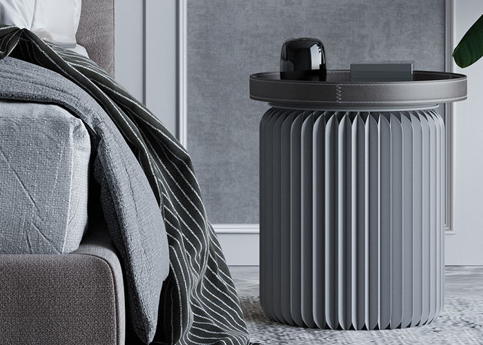 Grey Accordion Paper Stool